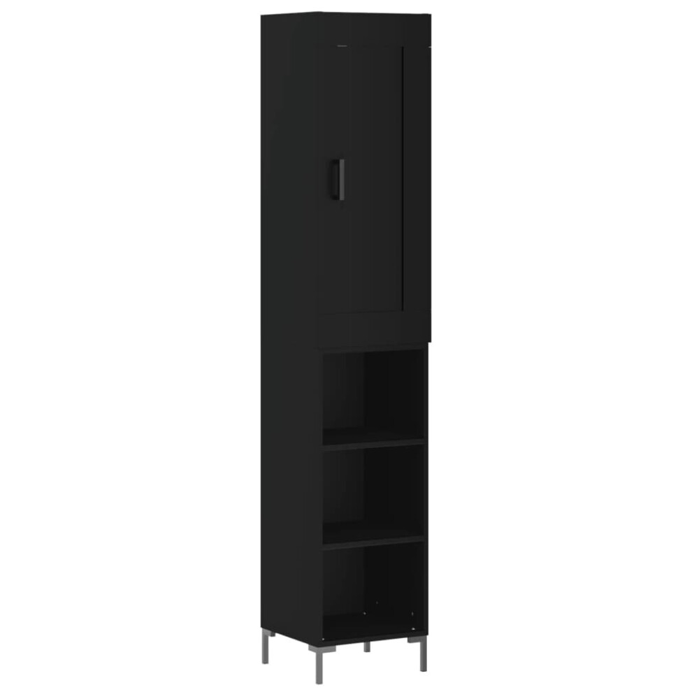 (black, 3 shelves) vidaXL Highboard Sideboard Tall Storage Cabinet Side Cabinet Engineered Wood