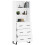 VidaXL (white, 3 drawers) vidaXL Highboard Sideboard Storage Cabinet High Gloss White Engineered Wood 3