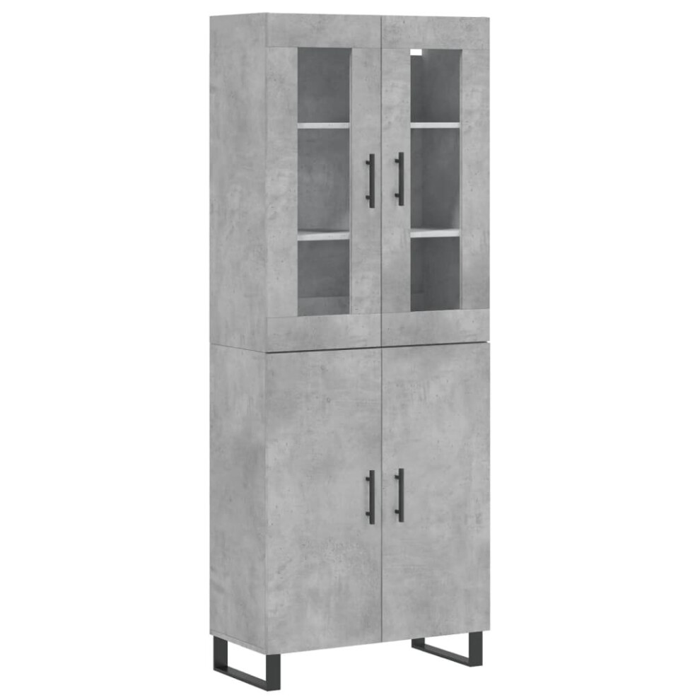 (concrete grey, 2 doors) vidaXL Highboard Sideboard Cupboard Side Board Storage Cabinet Engineered Wood