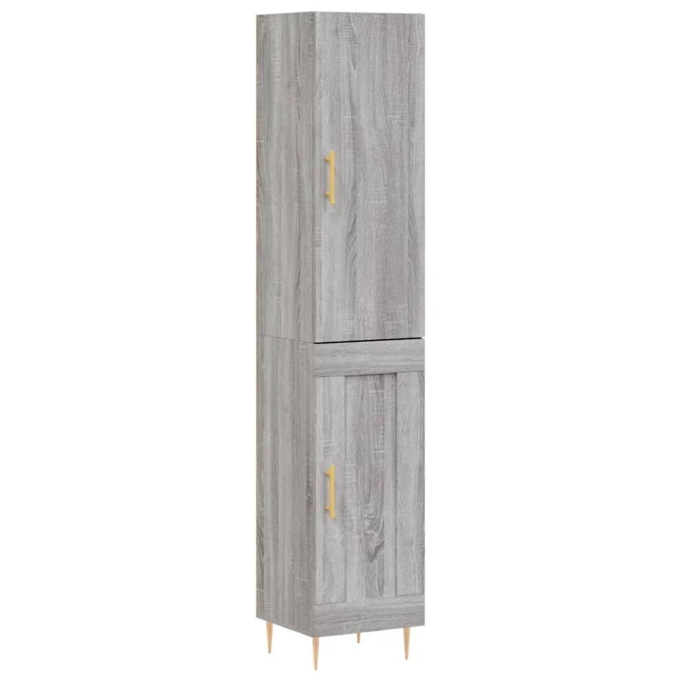 (grey sonoma, 1 Wood door) vidaXL Highboard Sideboard Tall Storage Cabinet Side Cabinet Engineered Wood