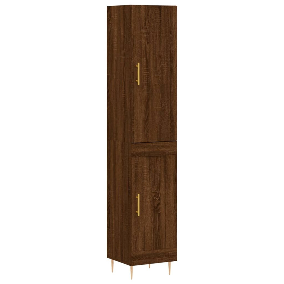 (brown oak, 1 wood door) vidaXL Highboard Sideboard Tall Storage Cabinet Side Cabinet Engineered Wood