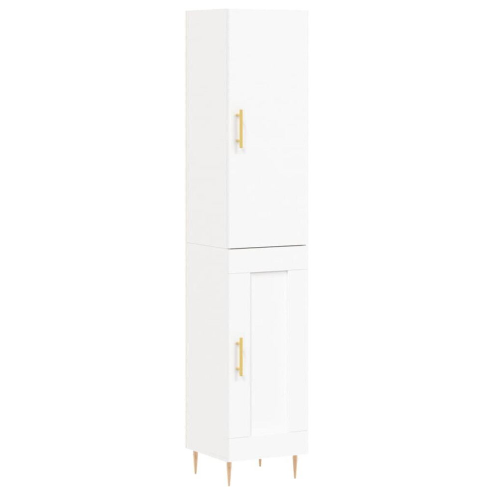 (white, 1 wood door) vidaXL Highboard Sideboard Tall Storage Cabinet Side Cabinet Engineered Wood