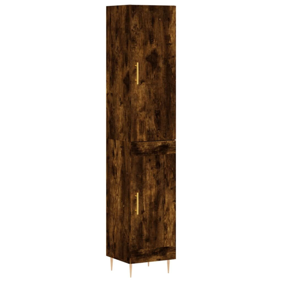 (smoked oak, 1 wood door) vidaXL Highboard Sideboard Tall Storage Cabinet Side Cabinet Engineered Wood