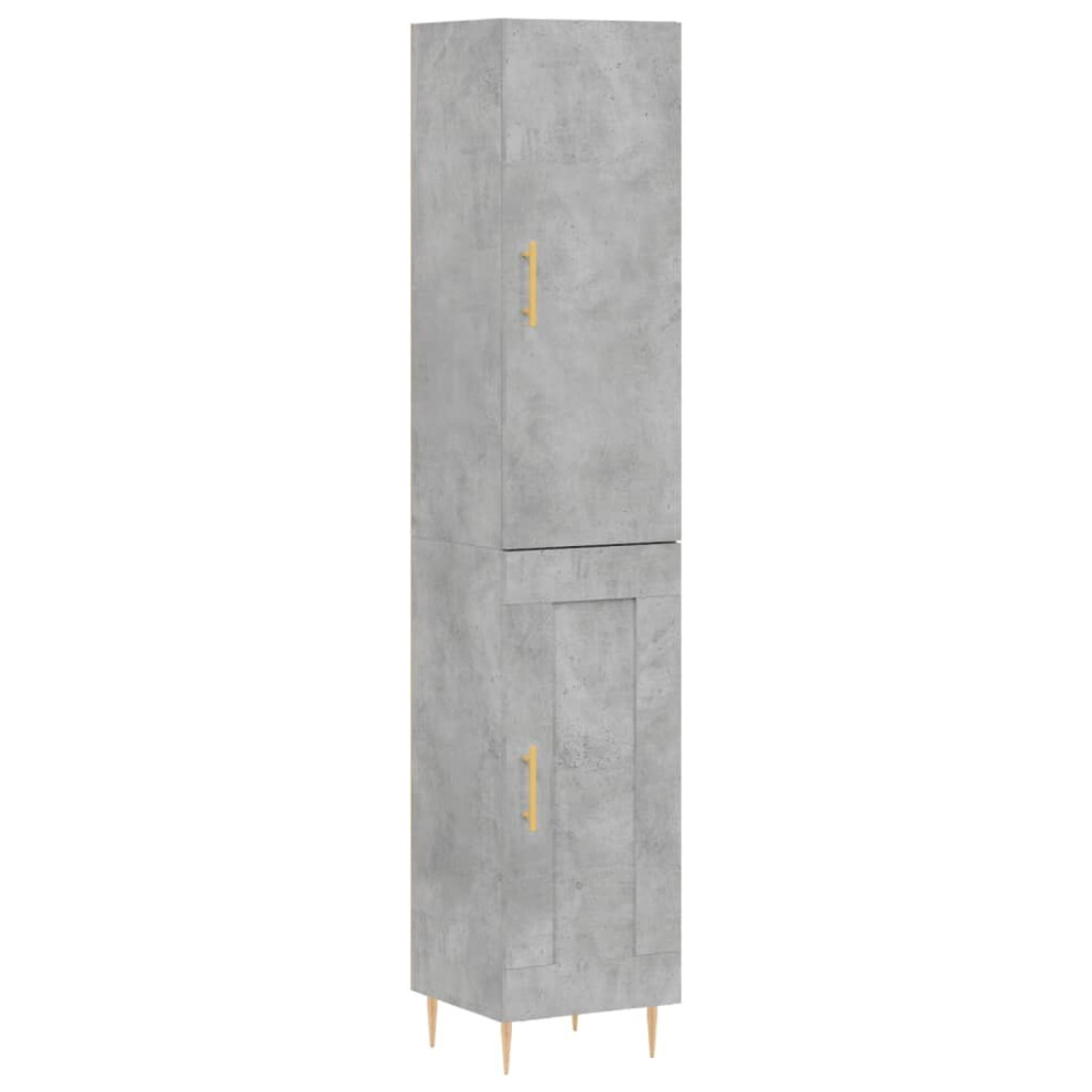 (concrete grey, 1 wood door) vidaXL Highboard Sideboard Tall Storage Cabinet Side Cabinet Engineered Wood