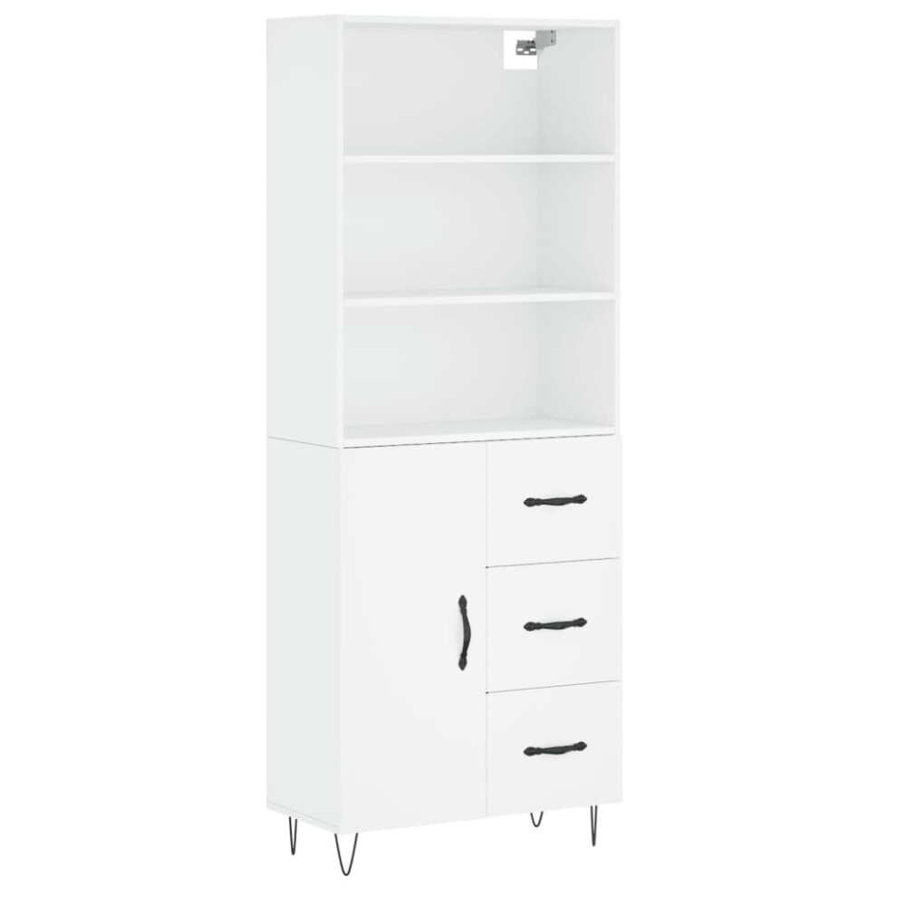 (white, 1 door 3 drawers) vidaXL Highboard Sideboard Cupboard Side Cabinet Grey Sonoma Engineered Wood