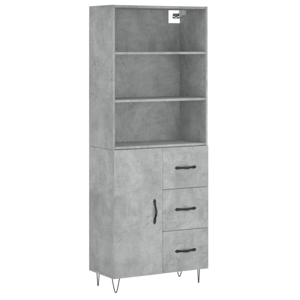 (concrete grey, 1 door 3 drawers) vidaXL Highboard Sideboard Cupboard Side Cabinet Grey Sonoma Engineered Wood