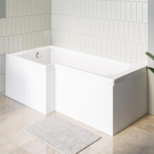Nes Home 1700 x 850mm Acrylic Square L Shaped Shower Bath - Left Hand