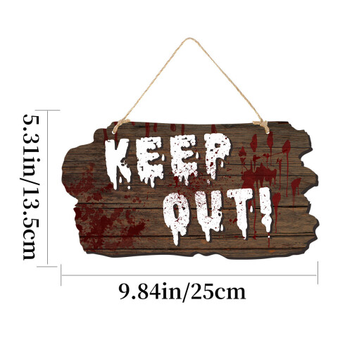 (A) Imitation Wooden Door Sign Bloody Handprint Hanging Signs on OnBuy