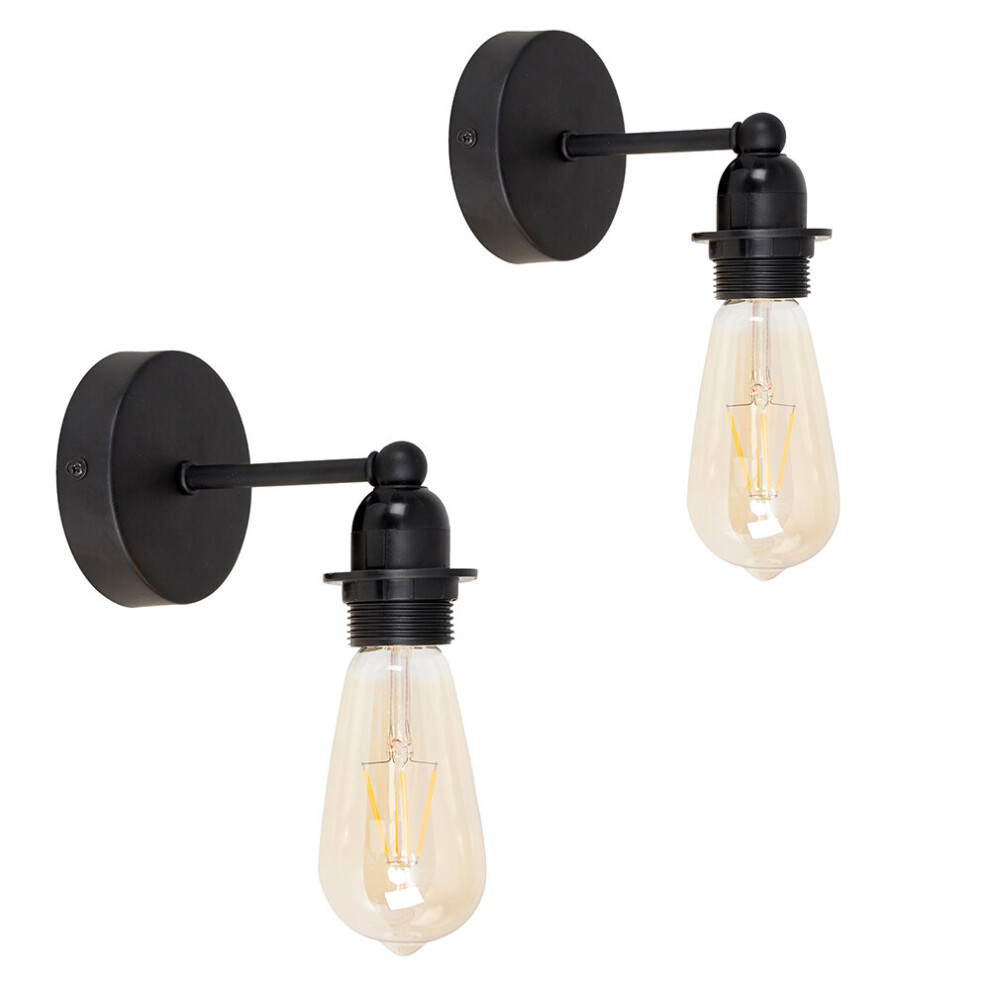 Pair of Black Indoor Wall Light