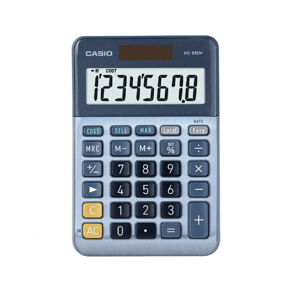 Casio Ms-88Em Calculator Desktop Display Blue