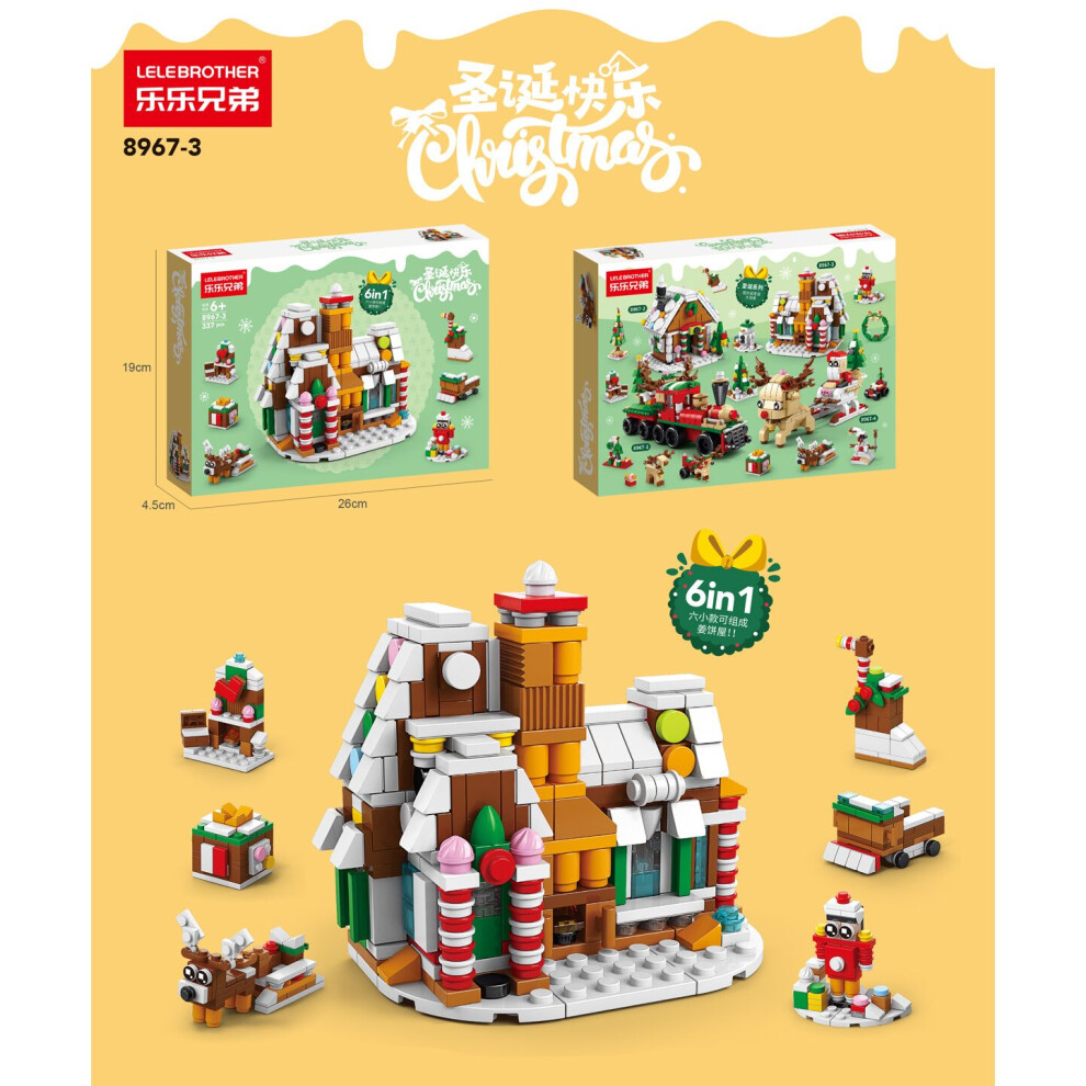 (337PCS Gingerbread House) New Christmas Minifigures Puzzle Kids Toys Gifts For Fit Lego Girl Boy