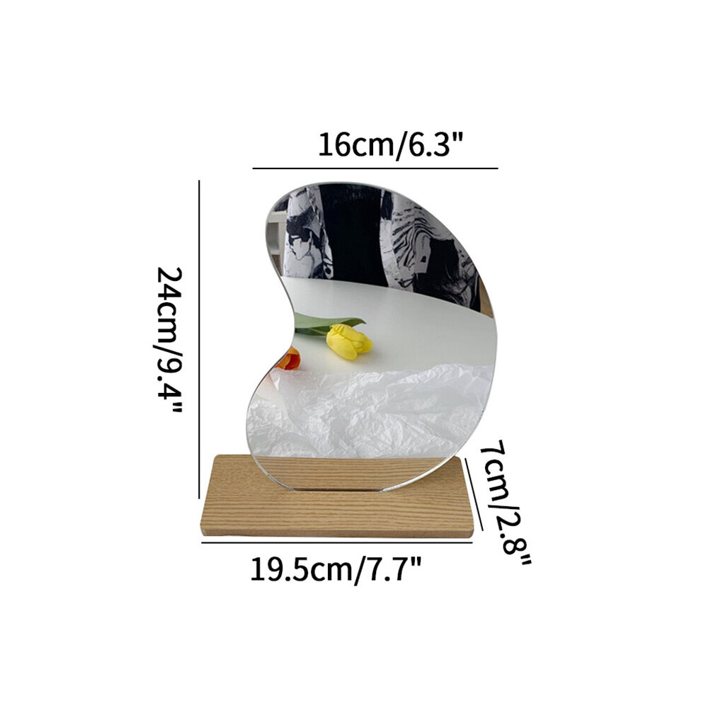 Ins Wavy Makeup Mirror with Base Bedroom Irregular Table Mirror Rimless Women Beauty Mirrors Home Decor Supplies Espejo-image-OPC-PCFVJJW-NEW