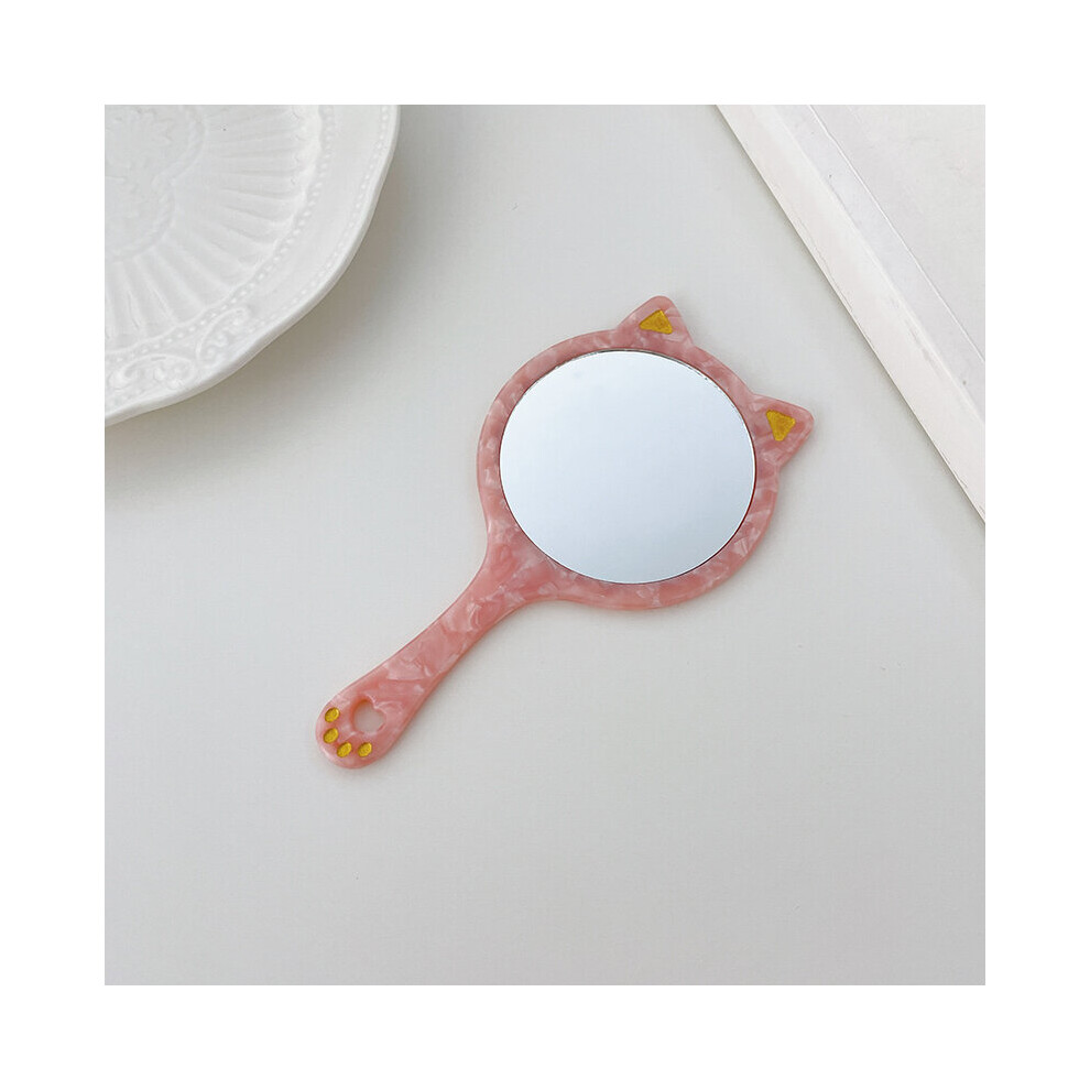 Acetic Acid Mini Makeup Mirror Handheld Circular Mirror With Handle Hand Mirror SPA Salon Compact Small Mirrors Cosmetic