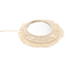 Mirror Wall Hanging Macrame Decor Round De Decorativos Espejos Pared Bohemian Decorative Makeupvanity Bathroom Large Decoration
