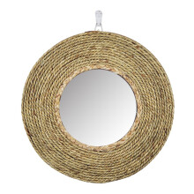 Straw Plaited Dressing Mirror Innovative Art Decor Makeup Wall Hanging Mirrors Y5JC