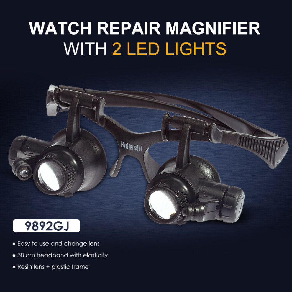 Multicoloured Magnifying Glasses With 2 Led Lights For Jewllers 10X 15X 20X 25X Repair Magnifier Glasses Loupe Microscope