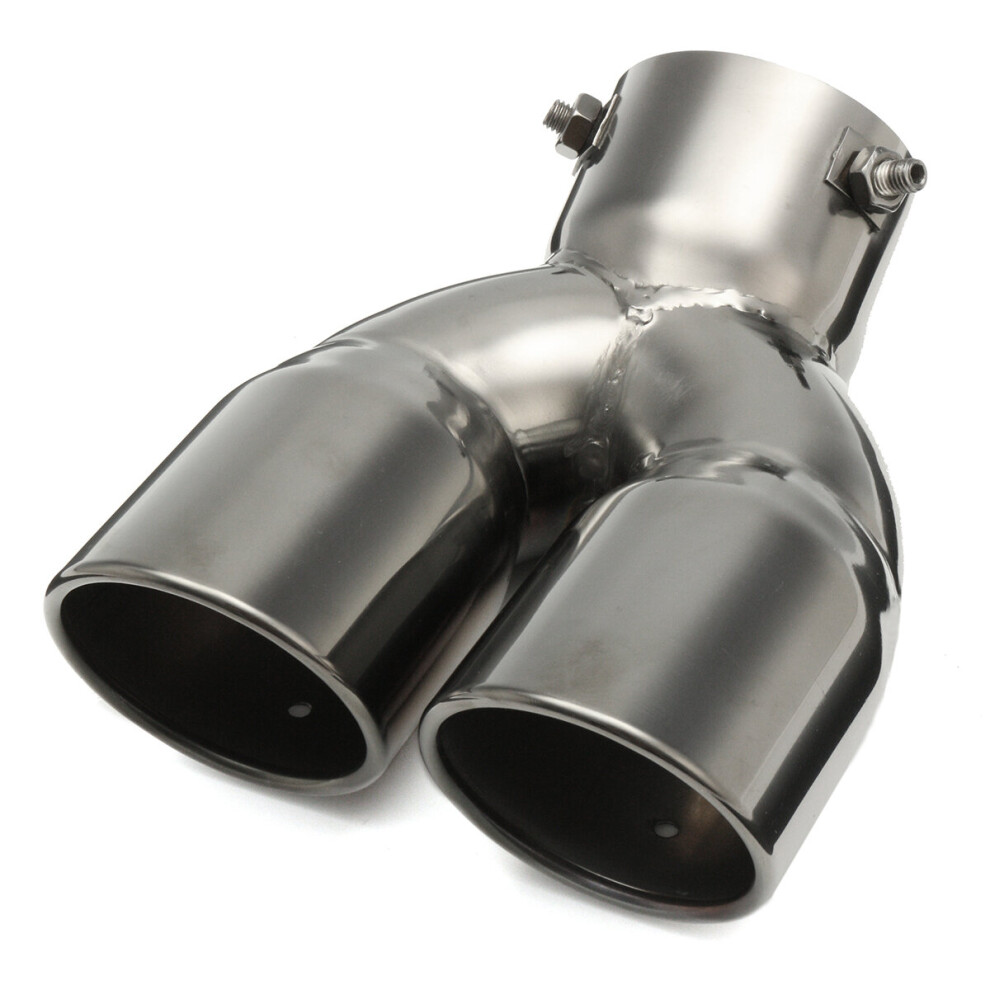 76Mm 3 Inch Universal Car Stainless Twin Double Chrome Exhaust Pipe Muffler Tail Tip 6933753552776