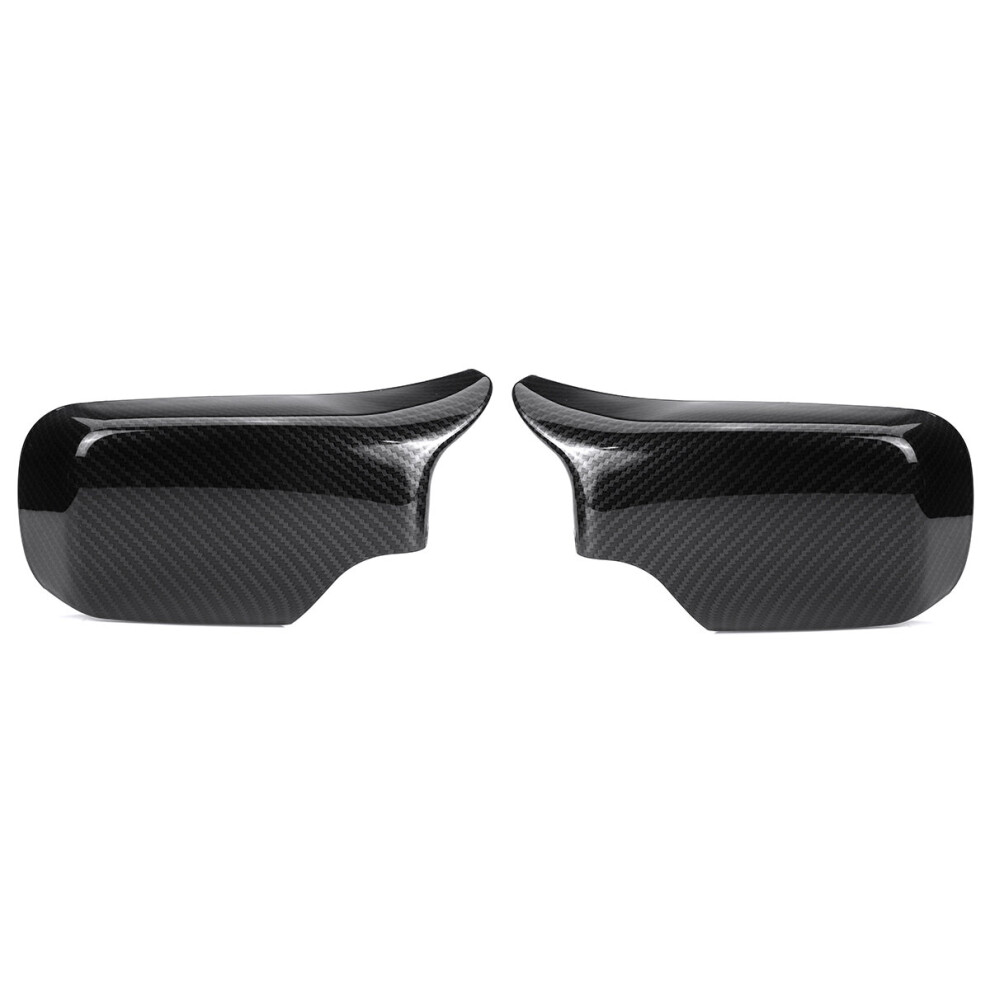 Carbon Fiber Look Door Wing Mirror Cover Case Replace Cap For Bmw E46 E39 1998-2005 304459221642
