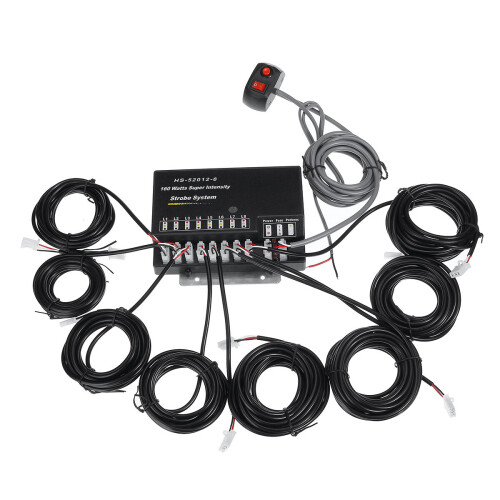 12V HID Bulbs Hide Away Emergency Hazard Warning Flash Strobe Light System Kit 2