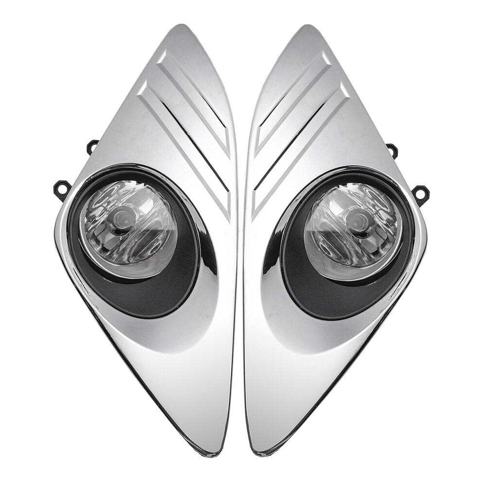 Car Front Bumper Fog Lights Lamps Kit With Chrome Covers For Toyota Camry 2012-2014 Amber 4894855209352