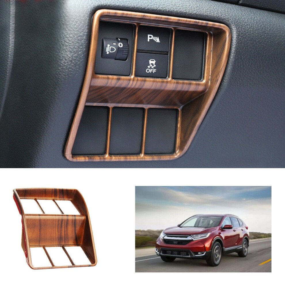 Abs Wood Headlight Switch Cover Trim For Honda Crv Cr-V 2017 2018 Peach/Grain 4711620997835