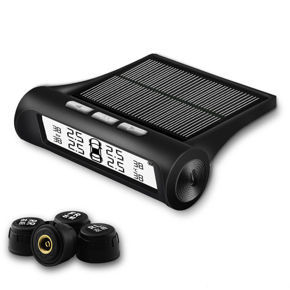 Solar Car Wireless Usb Charging Tire Pressure Monitoring Temp Alarm System 787817122674