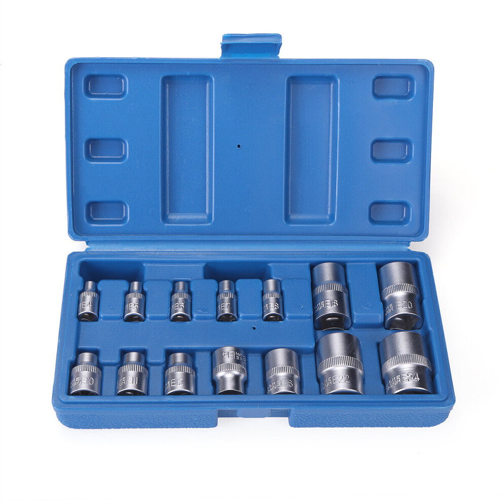 14Pcs Tamper Proof E4-E24 Torx Star Bit Socket Set Female E Type Socket 8857446738224