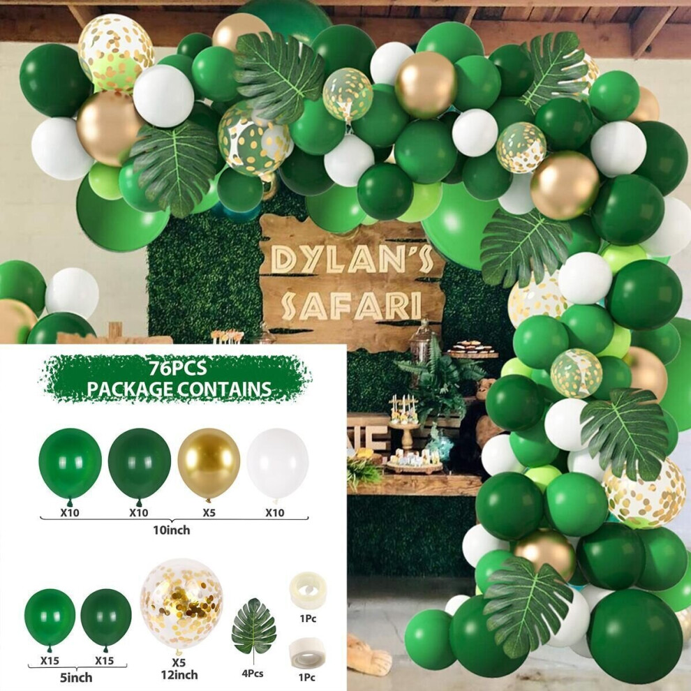 (75pcs Green Blue) Sand White Balloon Arch Kit Garland Wedding Party
