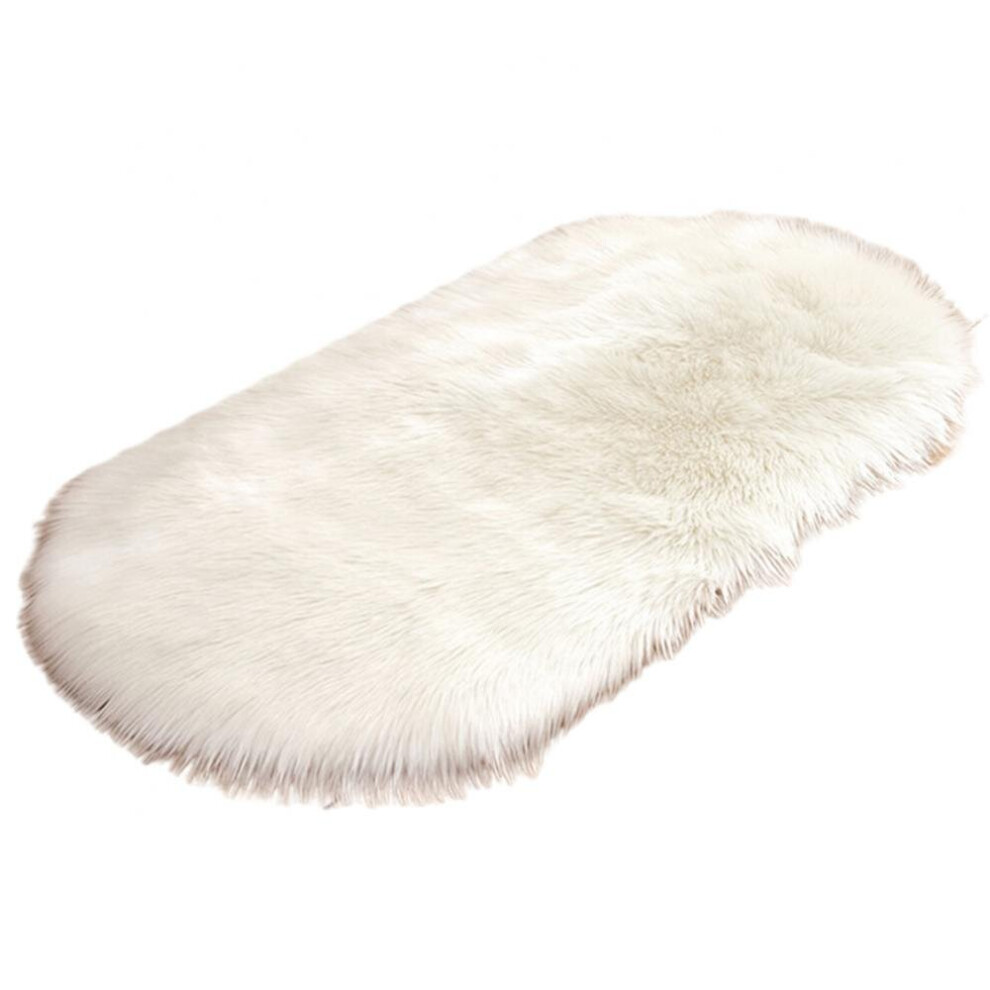 Creative Solid Home Faux Woolen Plush Pad Carpet Warm Foot Pad Sofa Cold-resistant Living Room Oval Mat Rug-image-OPC-PCFZRR7-NEW