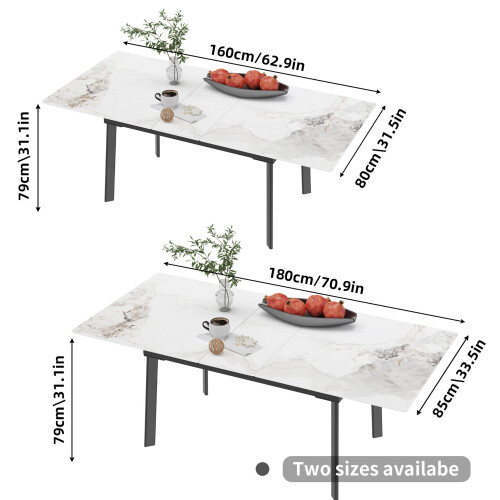 (Off White) Modern Rectangle Sintered Stone Dining Table 1