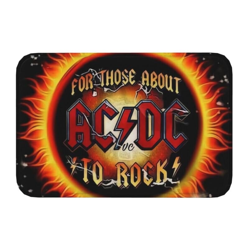 AC DC Floor Door Kitchen Bath Mats Anti-Slip Indoor Rock Roll Band ...