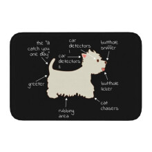 Westie Dog Anatomy Front Door Floor Entrance Mat Outdoor West Highland Terrier Bath Kitchen Doormat Garden Carpet Rug