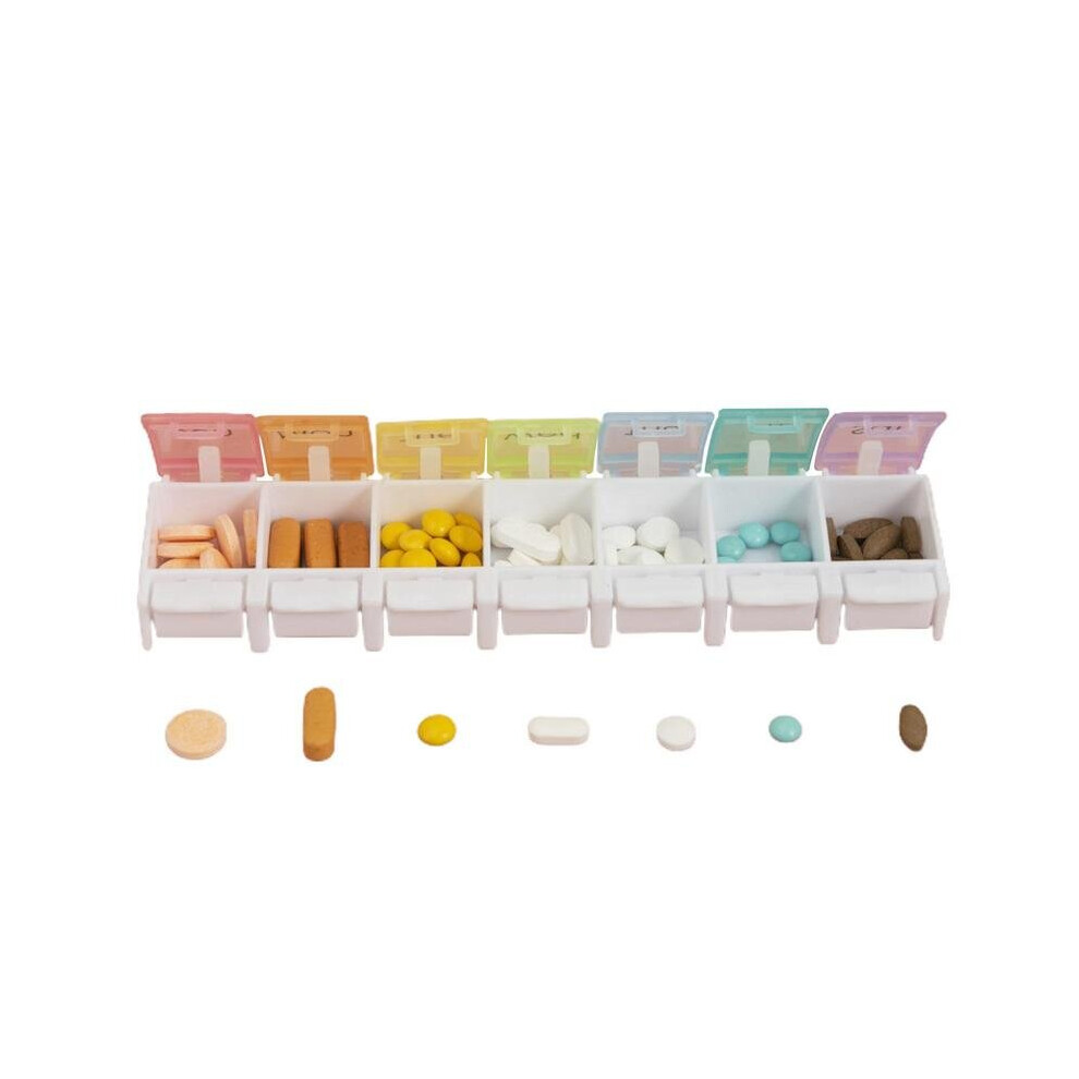Travel Pill Organizer Daily Pill Box Organizer With Easy Push Button Portable Pill Dispenser For Travelling And Daily Use