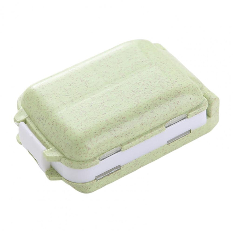 Green 8 Grids Pill Case Medicine Tablet Dispenser Organizer Pill Box Splitters Pill Storage Organizer Container