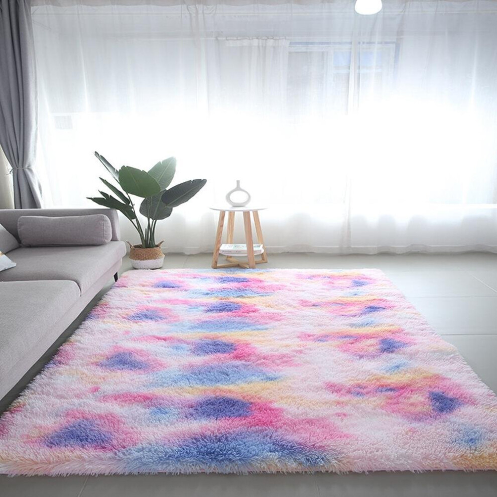 Modern Fluffy Area Rugs Plush Tie-Dye Soft Rug Decoration Carpet For Kids Bedroom Living Room 120 x-image-OPC-PCG2FPT-NEW