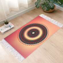 Cotton Linen Tassel Carpet Nordic Hand Woven Bedside Rug for Geometric Bedroom Home Decoration Carpets for Living Room