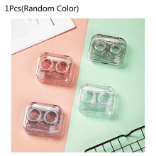 P82D Portable Mini Clear Flip Top Lens for Case Travel Kit Stylish Soak Storage Container with Bottle Tweezers