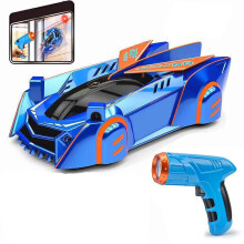 (blue) Gravity Laser-guided Wall Climbing Remote Control Cars, 360rotating Stunt Toy Car, Latest Headlights And Taillight