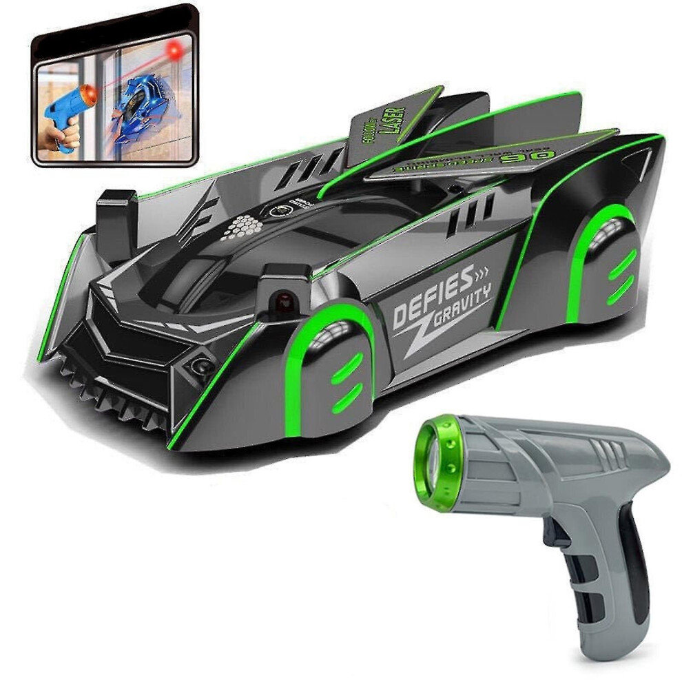 (Gray) Gravity Laser-guided Wall Climbing Remote Control Cars, 360rotating Stunt Toy Car, Latest Headlights And Taillight