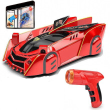 (red) Gravity Laser-guided Wall Climbing Remote Control Cars, 360rotating Stunt Toy Car, Latest Headlights And Taillight