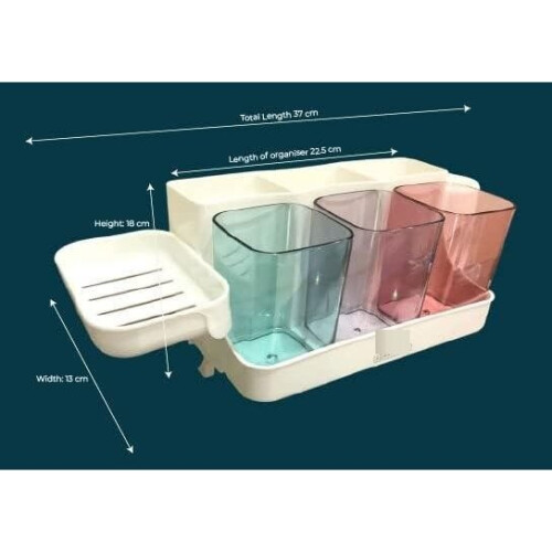 MantraRaj Wall-Mounted Toothbrush Holder & Automatic Toothpaste Dispenser With Soap Holder 1