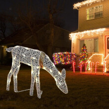 (M) Christmas Reindeer Outdoor Landscape Lights Xmas Decor Glittering Elk Iron