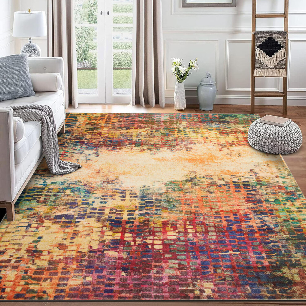 Oxford Homeware (160 X 230 Cm (5 Ft 2 In X 7 Ft 2 In), Vibrant) Traditional Large Rugs Indoor Outdoor Rug Carpets & Mats Multicoloured