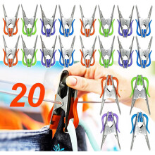 Clothespins with Hooks, Heavy Duty Colorful Outdoor Clothes Pins for Hanging and Clipping Laundry and Clothes - 20PCS