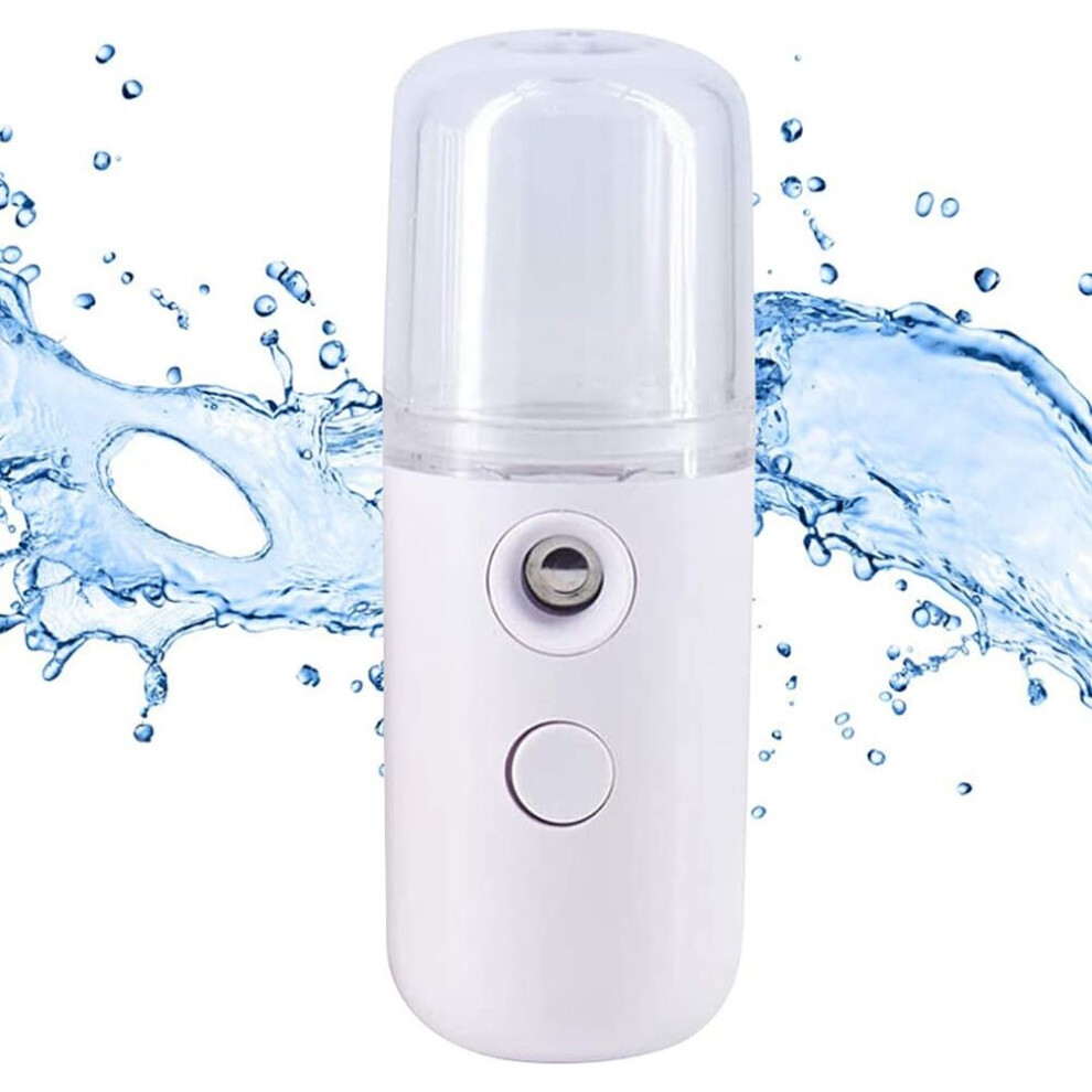 Portable Nano Facial Massager | Compact Facial Mist Bottle with 30ml Distilled Water Tank for One Touch Hydrating Facial