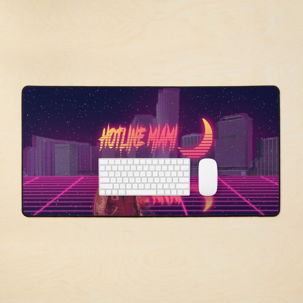 Desk Mat Hotline Miami Night Time Vaporwave City Large Gaming Mouse Pad 35X16 Inch 7802738330793