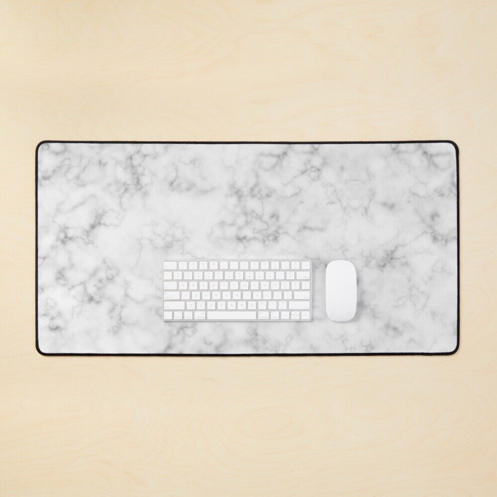Desk Mat And Smoke Marble Wallpaper Texture Background Large Gaming Mouse Pad 35X16 Inch White/Grey 7802738320800