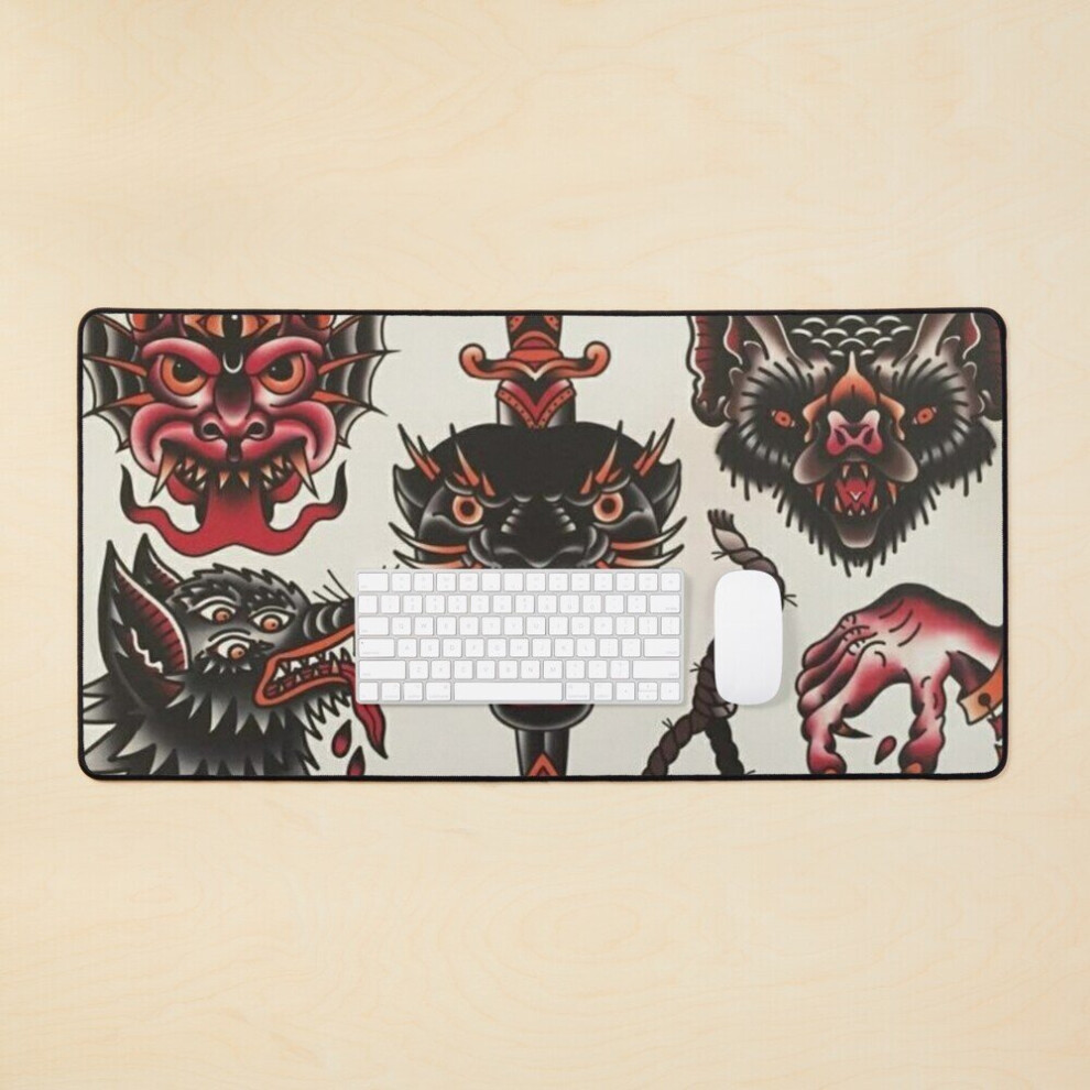 Desk Mat American Traditional 5 Large Gaming Mouse Pad 35X16 Inch 7802738323375