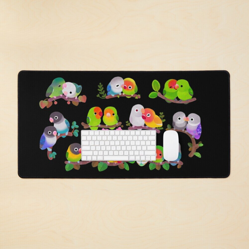 Desk Mat Lovebird - Large Gaming Mouse Pad 35X16 Inch Dark 7802738325812