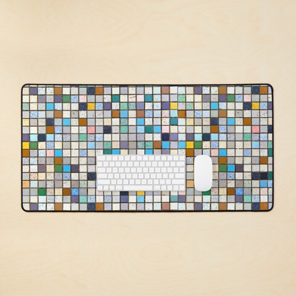 Desk Mat Multicolor Squares Mosaic Pattern Large Gaming Mouse Pad 35X16 Inch 7802738379532